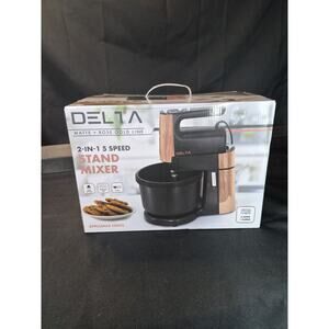 Delta 2 in 1 5-Speed Stand Mixer “Matte + Rose Gold Line” New in Box Never Used